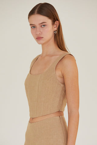 Maely Linen Corset Top